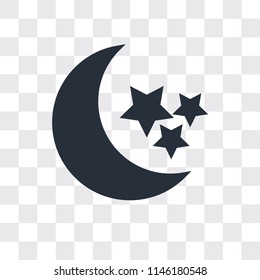 Moon vector icon isolated on transparent background, Moon logo concept