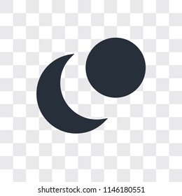 Moon vector icon isolated on transparent background, Moon logo concept