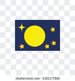 Moon vector icon isolated on transparent background, Moon logo concept