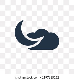 Moon vector icon isolated on transparent background, Moon transparency concept can be used web and mobile