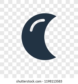 Moon vector icon isolated on transparent background, Moon transparency logo concept