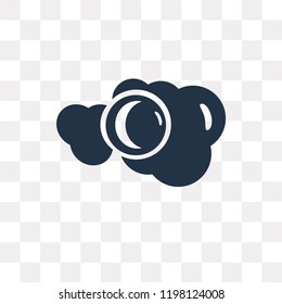 Moon vector icon isolated on transparent background, Moon transparency concept can be used web and mobile