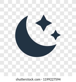 Moon vector icon isolated on transparent background, Moon transparency logo concept