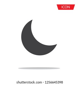 Moon vector icon isolated on white background.