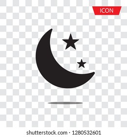 Moon vector icon isolated on white background.