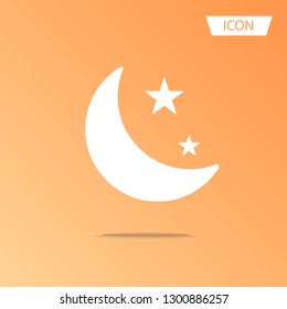 Moon vector icon isolated on white background.