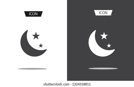 Moon vector icon isolated on white background.