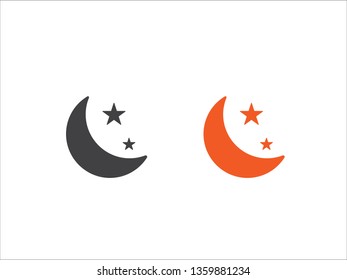 Moon vector icon isolated on white background.