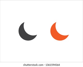 Moon vector icon isolated on white background.