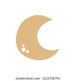 Moon vector icon isolated on background with handdrawn doodle style