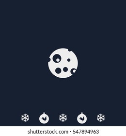 Moon vector icon isolated on dark.