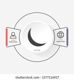 Moon Vector icon . Lorem Ipsum Illustration design