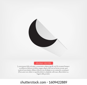 Moon vector icon , lorem ipsum Flat design