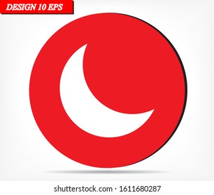 Moon vector icon , lorem ipsum Flat design