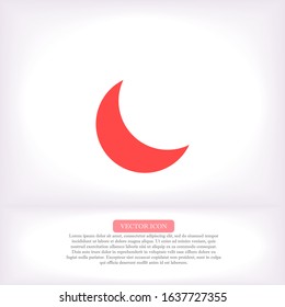 Moon vector icon , lorem ipsum Flat design