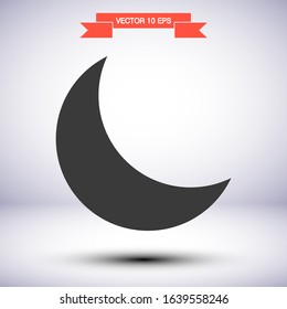 Moon vector icon , lorem ipsum Flat design