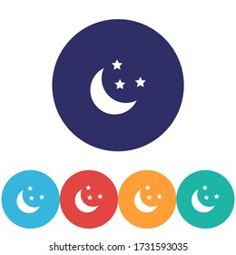 Moon vector icon , lorem ipsum Flat design