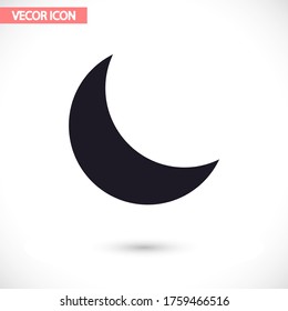 Moon vector icon , lorem ipsum Flat design