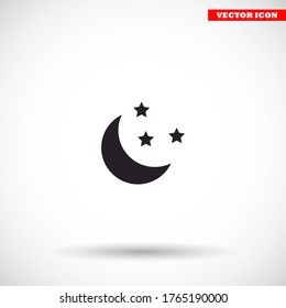 Moon vector icon , lorem ipsum Flat design