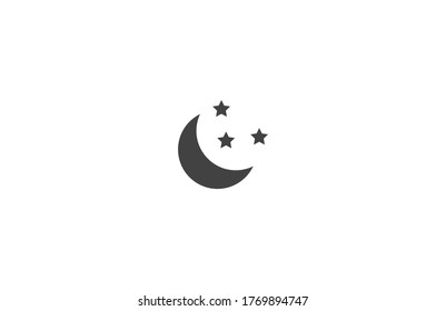 Moon vector icon , lorem ipsum Flat design