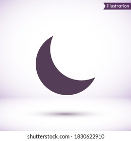 Moon vector icon , lorem ipsum Flat design