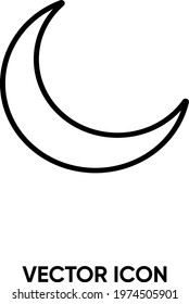 Moon vector icon . Modern, simple flat vector illustration for website or mobile app. Half-moon symbol, logo illustration. Pixel perfect vector graphics	