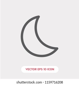 Moon vector icon, night symbol. Linear style sign for mobile concept and web design. moon and night symbol logo illustration. vector graphics - Vector.