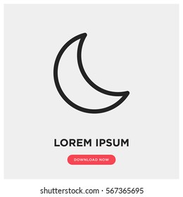 Moon vector icon, night symbol. Modern, simple flat vector illustration for web site or mobile app