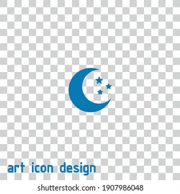 moon vector icon on an abstract background