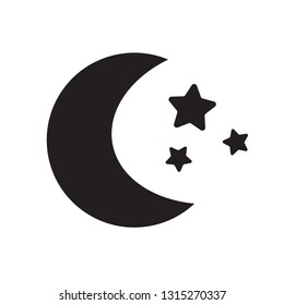 Moon vector icon on background.