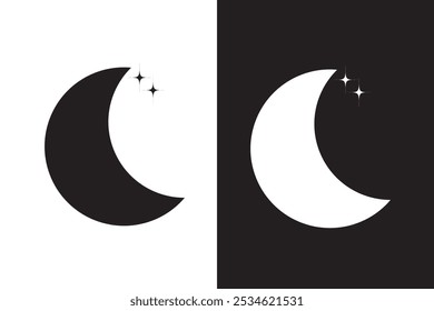 Moon vector icon on background.