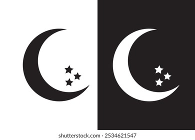 Ícone do vetor da Lua no plano de fundo.