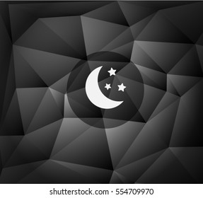 Moon vector icon on background.