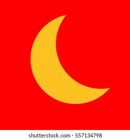 Moon vector icon on background. Vector EPS 10 illustration.