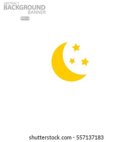 Moon vector icon on background.