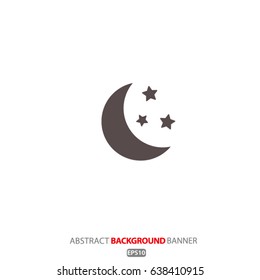 Moon vector icon on background. Vector EPS 10 illustration.