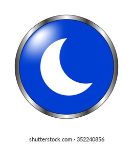 MOON - vector icon on the blue button