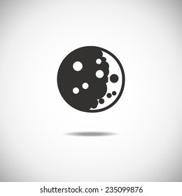 Moon vector icon on the white background