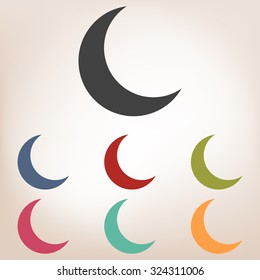 moon vector icon set