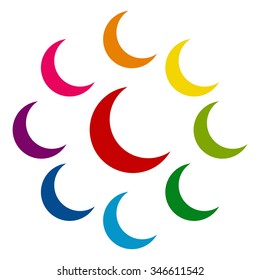 Moon vector icon set