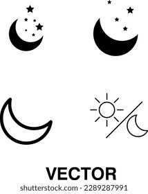 Moon vector icon set illustration on white background..eps