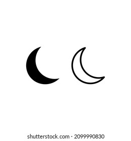 moon vector icon. moon sign on white background. moon icon for web and app eps 10