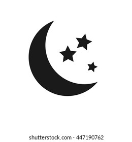 moon vector icon and stars