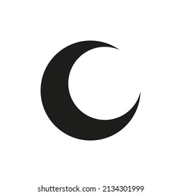 Moon vector icon. Witch boho moon shape design. Logo illustration isolated on white background. Flat design style.