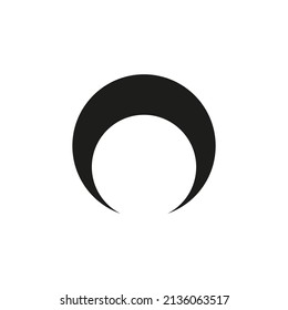 Moon vector icon. Witch boho moon shape design. Logo illustration isolated on white background. Flat design style.