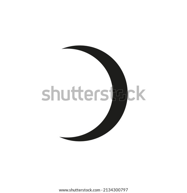 Moon\
vector icon. Witch boho moon shape design. Logo illustration\
isolated on white background. Flat design\
style.