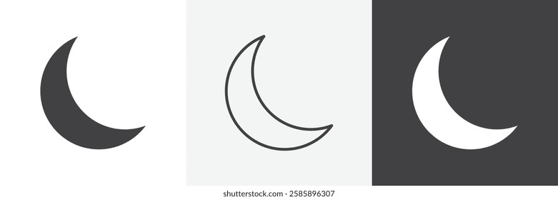 Moon vector icons collection graphic designs for ui designs