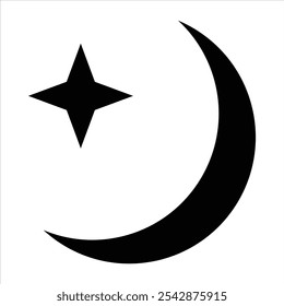 Moon vector icons. Moon icon set. Vector lunar collection. Moon with stars.