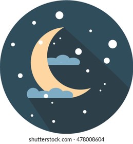 moon, vector, illustration, background, stars, star, night, blue, art, sky, design, icon, white, dreams, flat, sign, round, dream, isolated, space, yellow, graphic, shape, moonlight