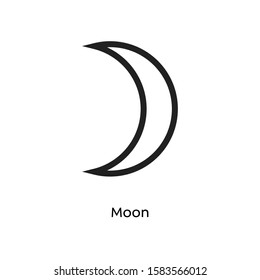 Moon vector illustration element icon, line symbols. Alchemy icon. Basic mystic elements.